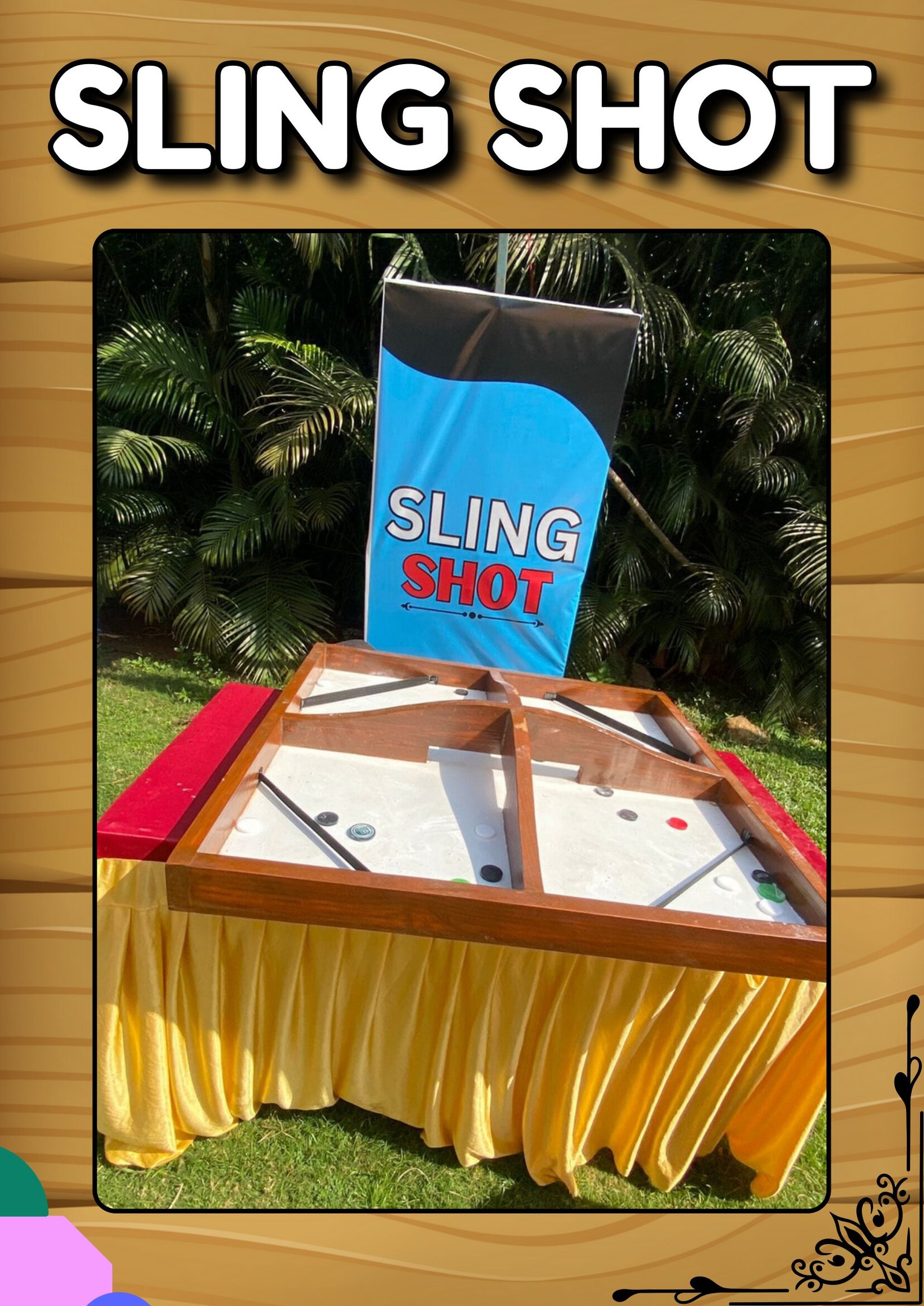 Sling Shot Game wooden board game on rent Mumbai Ahmedabad Gujarat