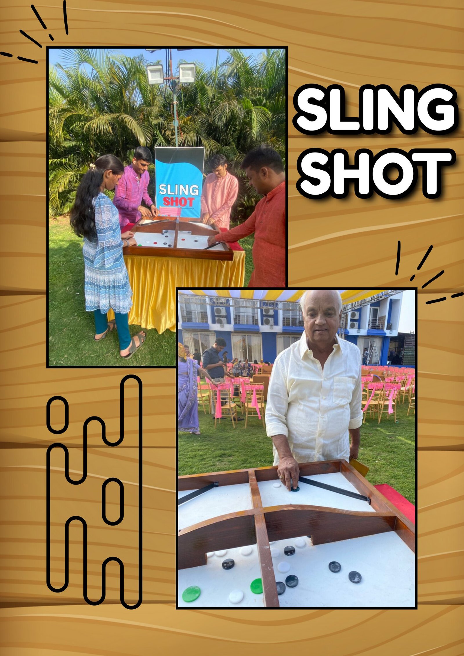 Sling Shot Wedding Setup wooden board game on rent Mumbai Ahmedabad Gujarat