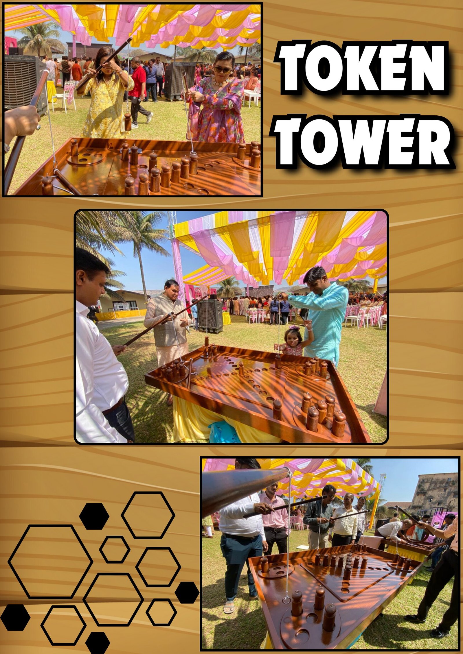 Token Tower Outdoor Event wooden board game on rent Mumbai Ahmedabad Gujarat