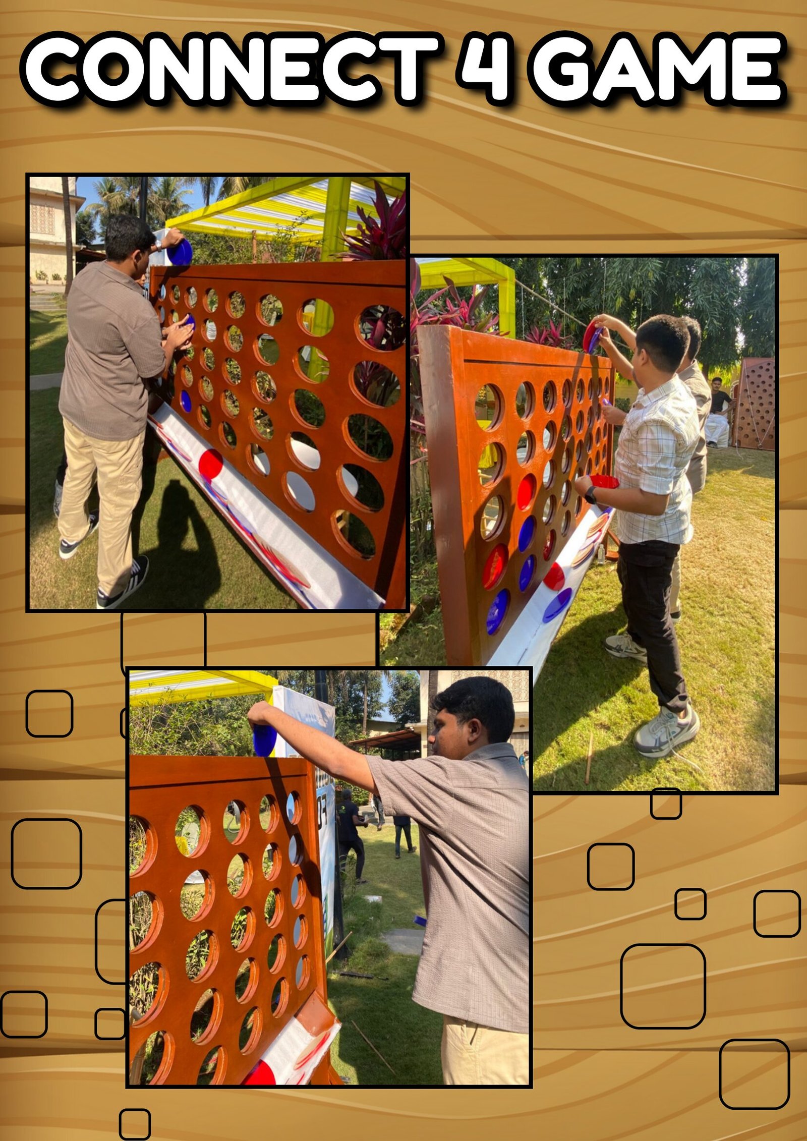 Connect 4 Corporate Event wooden board game on rent Mumbai Ahmedabad Gujarat